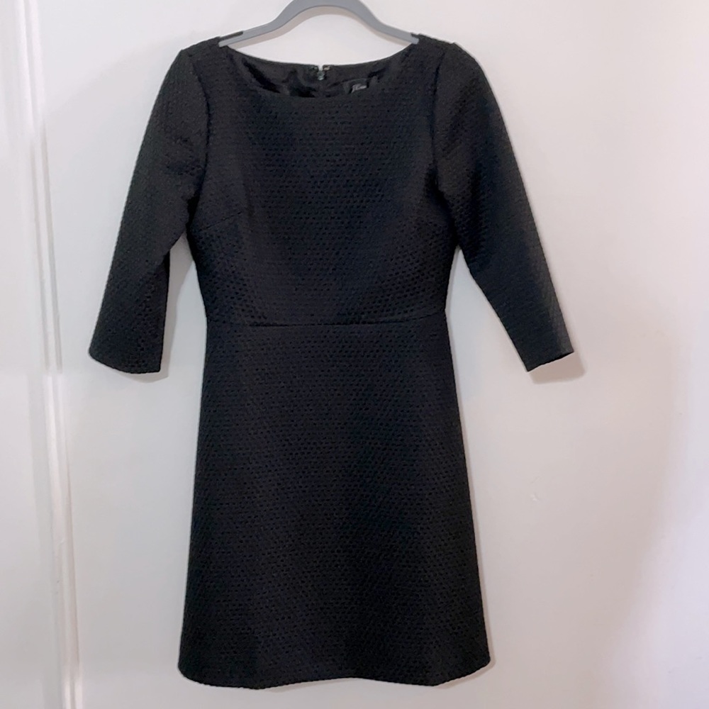 J.Crew Long Sleeve Black Boatneck Dress